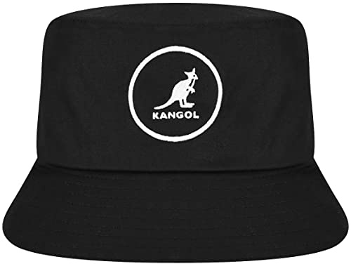 Kangol Secchio di Cotone Cappello a Falda Larga, Nero, L Unisex-Adulto