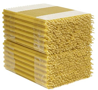 NKlaus 2kg. Bienenwachs Altarkerzen Kirchenqualität dünne Kerzen Ritualkerzen - Bienenwachskerzen Gelb (ca. 500 Stück) 36261