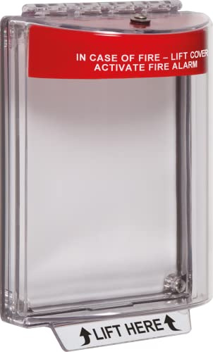 Safety Technology International, Inc. STI-13020FR Universal Stopper® with Horn, Flush Mount and Fire Label, Indoor/Outdoor Polycarbonate Protective Cover for Pull Stations or Call Points