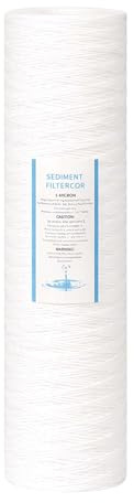 Naturewater PPW-20L 20 Bomullsfilter Insats för Vattenfilter tar bort Missfärgningar Smuts Damm