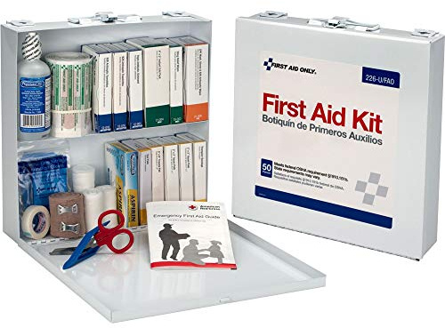 First Aid Only 226-U OSHA Compliant First Aid Kit, 50-Person Emergency First Aid Kit for Business, Home, Car, and Worksites with Color-Coded Unitized Boxes of First Aid Supplies, 191 Pieces