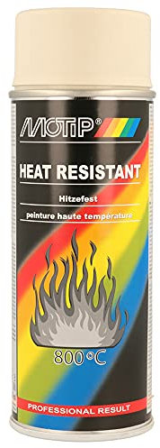 Peinture Thermorésistante Motip - Bombe Aérosol Spray de Peinture Résistante à la Chaleur Auto Moto - Beige - 400 ml - Ref. 04038