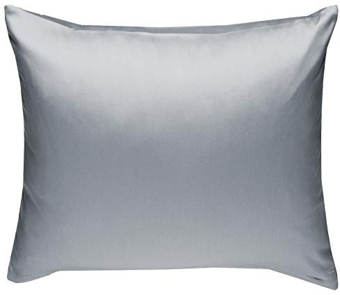 Bettwaesche-mit-Stil Mako-Satin Baumwollsatin Bettwäsche Uni einfarbig zum Kombinieren (Kissenbezug 40 cm x 40 cm, Grau)