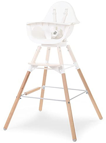 Childhome Juego de patas extra largas para la trona evolu 2, se adapta a la isla de cocina o de un bar con una altura de 90 cm, reposapiés, madera de haya, fácil de montar, color natural