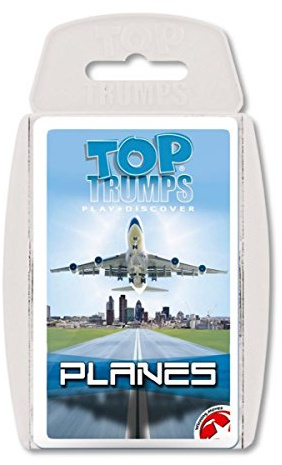 Top Trumps Passenger Planes Card Game, learn about the Space Shuttle Columbia and Boeing 777 in this educational pack, gift for ages 6 plus