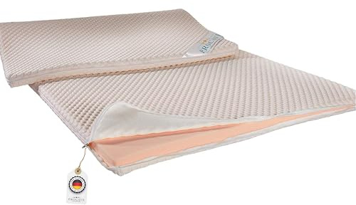 PROCAVE Gelskum madrassöverdrag 100 x 200 cm med noppor dubbellakan bäddskydd, med gel skumkärna, perfekt madrassöverdrag 100 % från Tyskland