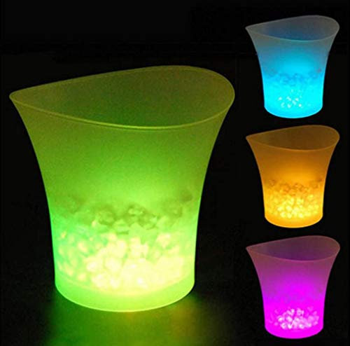 Battery Operated Waterproof LED Color Changing Ice Bucket for Champagne Wine Beer Drinks Cooler - 7 Color Changing