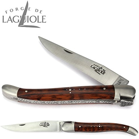 Forge De Laguiole Taschenmesser - 12 cm - Griffschalen Schlangenholz Amourette - Backen und Klinge 10 cm matt