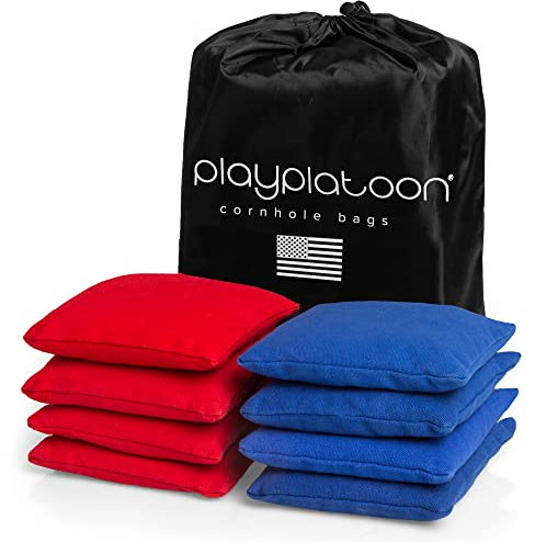 Play Platoon Premium Sitzsäcke aus Entengewebe, wetterfest, 8 Stück, 4 rot und 4 blau