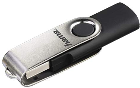 Hama Clé USB 2.0 Rotate, 8 GB (10 MB/s, Flashpen Rotate) Noir/Argenté