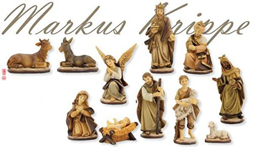 Unbekannt Krippenfiguren Markuskrippe gebeizt 11-TLG. Set geeignet für 9cm Figuren