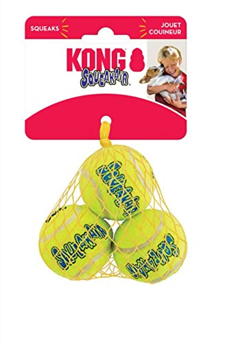 Kong Air Dog Squeaker Pelotas de tenis pequeñas, paquete de 3