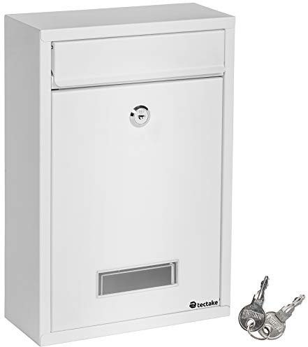 TecTake Boites aux Lettres 215 x 90 x 320 mm Acier - diverses Couleurs au Choix - (Blanc | No. 401510)