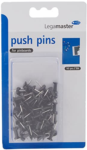 Legamaster 7-145101 Pinnwandnadeln 25 mm, Schachtel 10 x 12 mm mit 50 Stück, schwarz