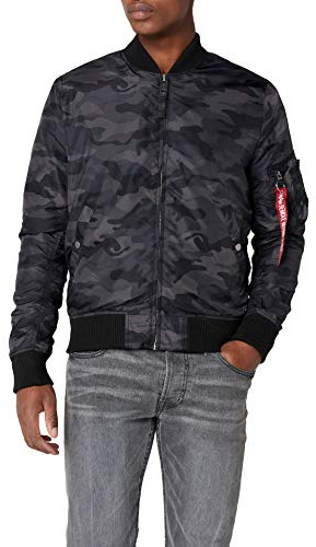 Alpha Industries MA-1 TT Giacca bomber mimetica da Uomo Black Camo