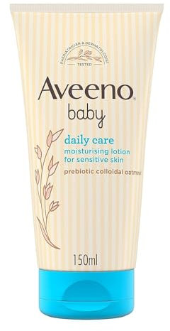 Aveeno Baby Daily Care Moisturising Lotion (1x 150ml), Soothing Baby Cream to Provide 24-Hour Hydration Suitable for Newborns and Infants, Gentle Lotion for Dry, Sensitive Skin Prone to Eczema