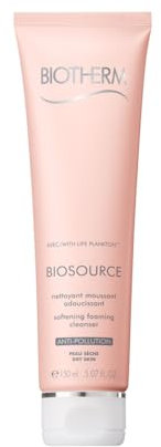 Biotherm, Biosource Nettoyant Moussant Visage, Adoucissant et Démaquillant, Enrichi en Biotech Plankton, Pour Peaux Sèches, 150 ml