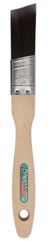 Axus Decor Silk Cutter Brush (Mink Series) - 1/25mm - Angled For Cutting In Walls, Ceilings & Woodwork Edges, Smooth, Natural Bristles, Bamboo Handles, Rust-Resistant Stainless Steel