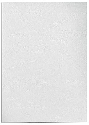 Fellowes Portadas para encuadernar de cartón símil piel Delta Cuero, extra rígido, 250 micras, 100% reciclables, formato A4, con certificación FSC, pack de 25, color blanco
