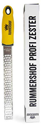 Multi-Grattugia Rummershof: Grattugia per parmigiano, zenzero, noce moscata, limoni, formaggio - in acciaio inox (giallo)
