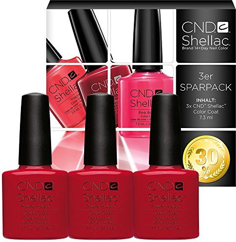 CND Shellac UV/LED Power Polish, Wildfire 7.3 ml - Pack of 3