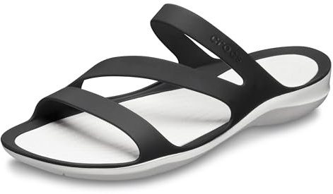 Crocs Herren Swiftwater Sandal W Sandalen, Black/White, 38/39 EU