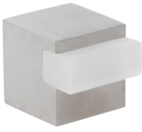 EVI Herrajes | Fermaporta da pavimento - Design quadrato | 20x20x20 | Acciaio - Gomma Bianca | Montaggio Adesivo | I-197/20