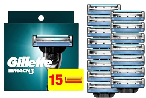 Mach3 Razor Refills for Men, 15 Razor Blade Refills