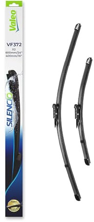 VALEO Silencio Tergicristalli VF372 Kit di Spazzole tergicristallo originali Flat Blade ad Alte Prestazioni, Maggior Visibilità su Strada 600mm/400mm Anteriore Confezione da 2 574472