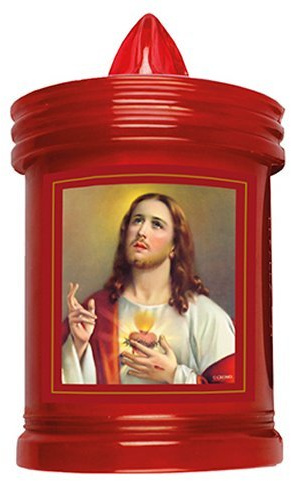 Sacred Heart of Jesus Grave Candle - Battery Grave Light