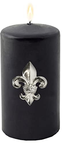 EDZARD 4er Set Kerzenstecker Lilie, Höhe 6,5 cm, Aluminium vernickelt, Farbe silber - Kerzenpin für Stumpenkerzen, Kerzendeko, Adventskranz, Fleur-de-lis