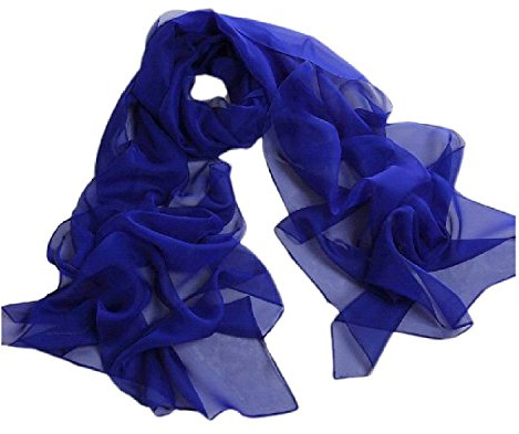 Fashionable Solid Color Chiffon Scarf - Royal Blue
