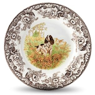 Spode Woodland Hunting Dogs English Springer Spaniel Dinner Plate
