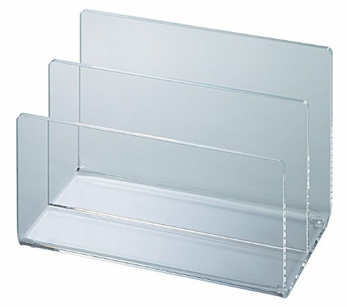 Acryl Briefständer 2 Fächer Briefsortierer, Schreibtischzubehör, Briefablage, glasklar