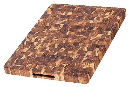 Teakhaus Butcher Block Cutting Board - Large Wooden Cutting Board - Holiday Gift Ideas for Men and Women - Gift-Ready End Grain Wood, Knife Friendly - FSC Certified