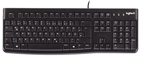 Logitech K120 Tastiera Cablata, Layout Svizzero ‎Qwertz, Nero
