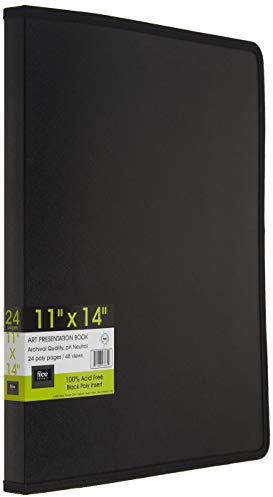 Filexec, 93630, Art Presentation Book, 24 Pocket, 11 x 14, 1 Each Black