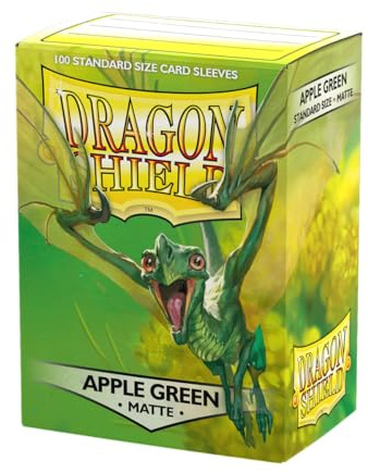 Dragon Shield | Standard Size Card Matte Sleeves | 100 CT - Smooth & Tough Premium TCG Sleeves | Compatible with Pokemon, Flesh & Blood, One Piece & Magic The Gathering | Apple Green - Matte