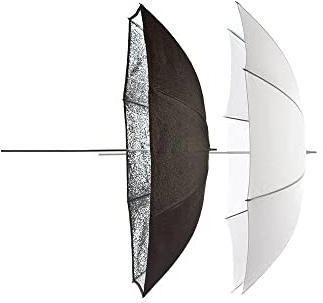 Elinchrom EL26062 – Set di ombrello Portalite 85 cm, Argento/traslucido