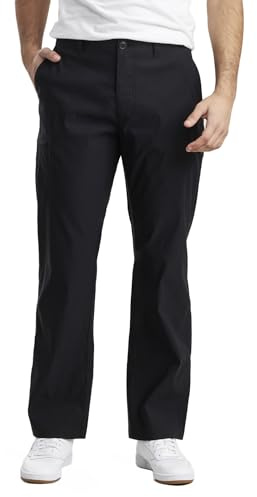 UNIONBAY mens Rainier Lightweight Comfort Travel Tech Chino Hiking Pants, Black, 32W x 34L US