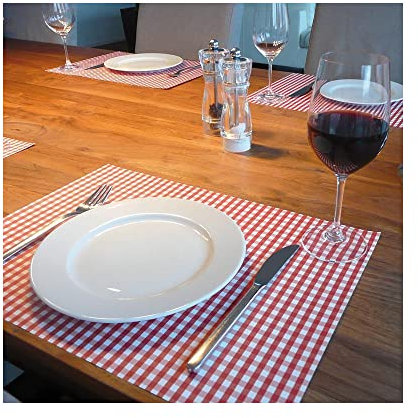 Bloque de manteles individuales de mesa vichy rojo