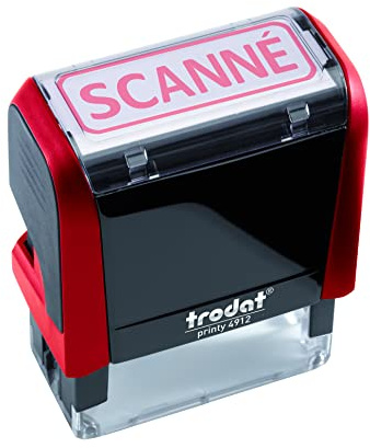 Tampon encreur formule SCANNÉ Trodat 4912 X-Print encrage automatique rechargeable - Encre de couleur rouge - Format de l’impression 45 x 16 mm - Idéal pour les documents officiels et administratifs