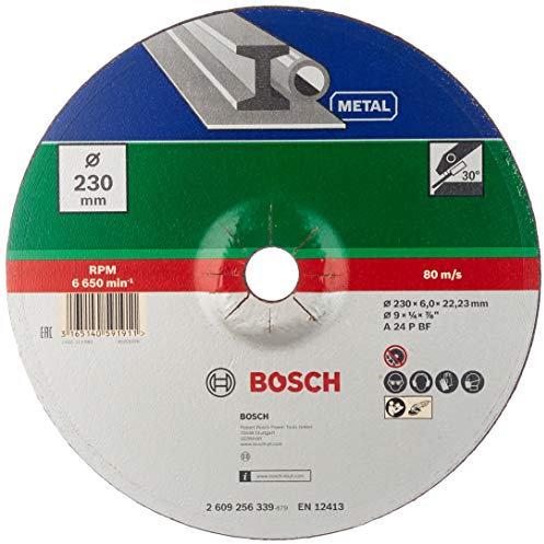 Bosch Accessories 2609256339 DIY Schruppscheibe Metall 230 mm ø x 6 mm gekröpft