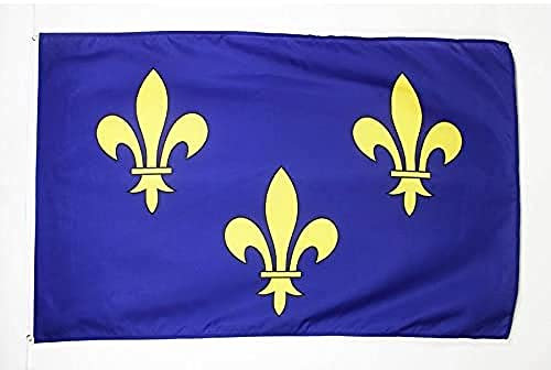 AZ FLAG - Drapeau 3 Fleur de Lys Bleu et Or - 150x90 cm - Drapeau 100% Polyester Avec Oeillets Métalliques Intégrés - Pavillon 110 g