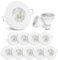 linovum 10x Einbaustrahler Set 3W flach IP65 weiß mit Wasserschutz für Bad, Dusche oder Außen mit GU10 LED Lampe neutralweiß