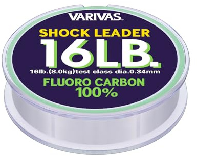 Varivas Shock Leader 100% Fluorocarbon - 30m - 16Lbs - 0,33mm - 7,2Kg