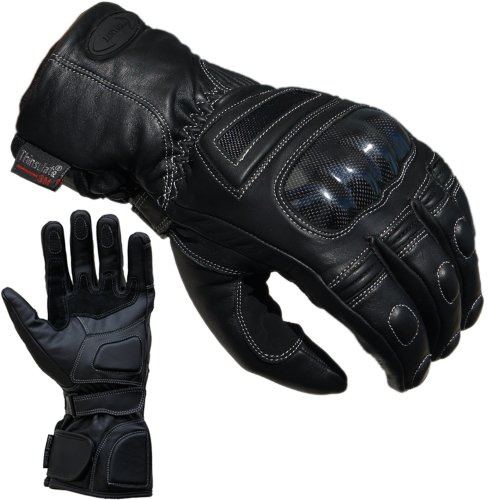 PROANTI Motorradhandschuhe Leder Regen Winter Motorrad Handschuhe - XS