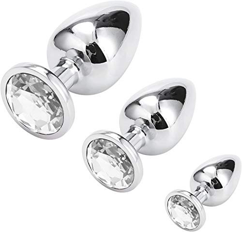 Greenpinecone Klein Medium Groß Metall Analplug Set Buttplug Anal Butt Plug mit Kristall Diamant