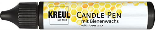 Kreul 49712-Penna, Nera, Penna Punta fine, Vernice con Cera d'api per Decorare e dipingere Le Candele, Colore Black, 29 ml (Confezione da 1), 49712
