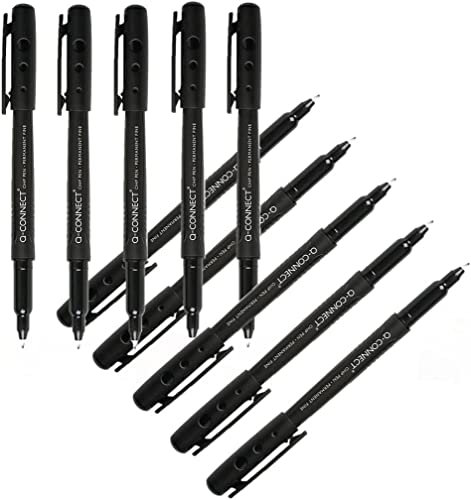 Q-Connect OHP Pen Permanent Fine Black (Pack of 10)